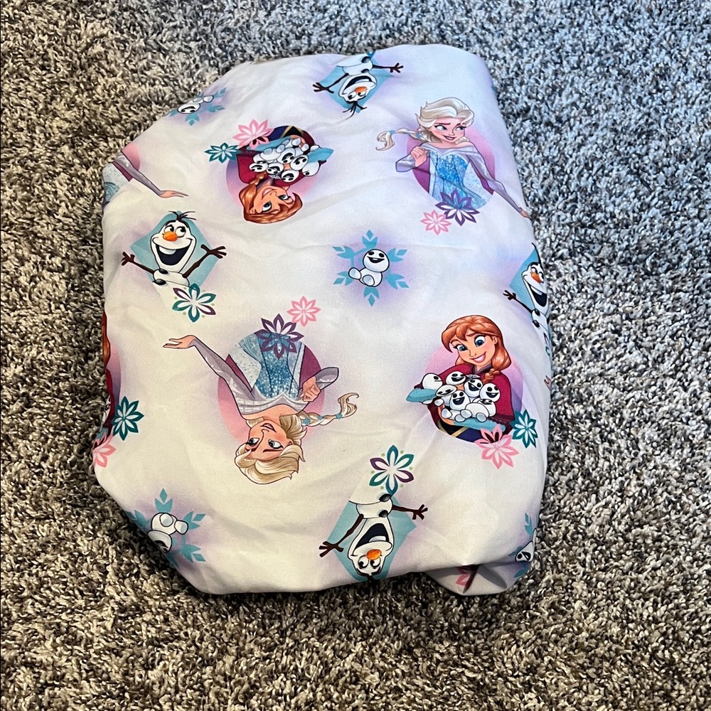 Frozen Themed Fitted crib sheet and pillow case with Elsa and Anna